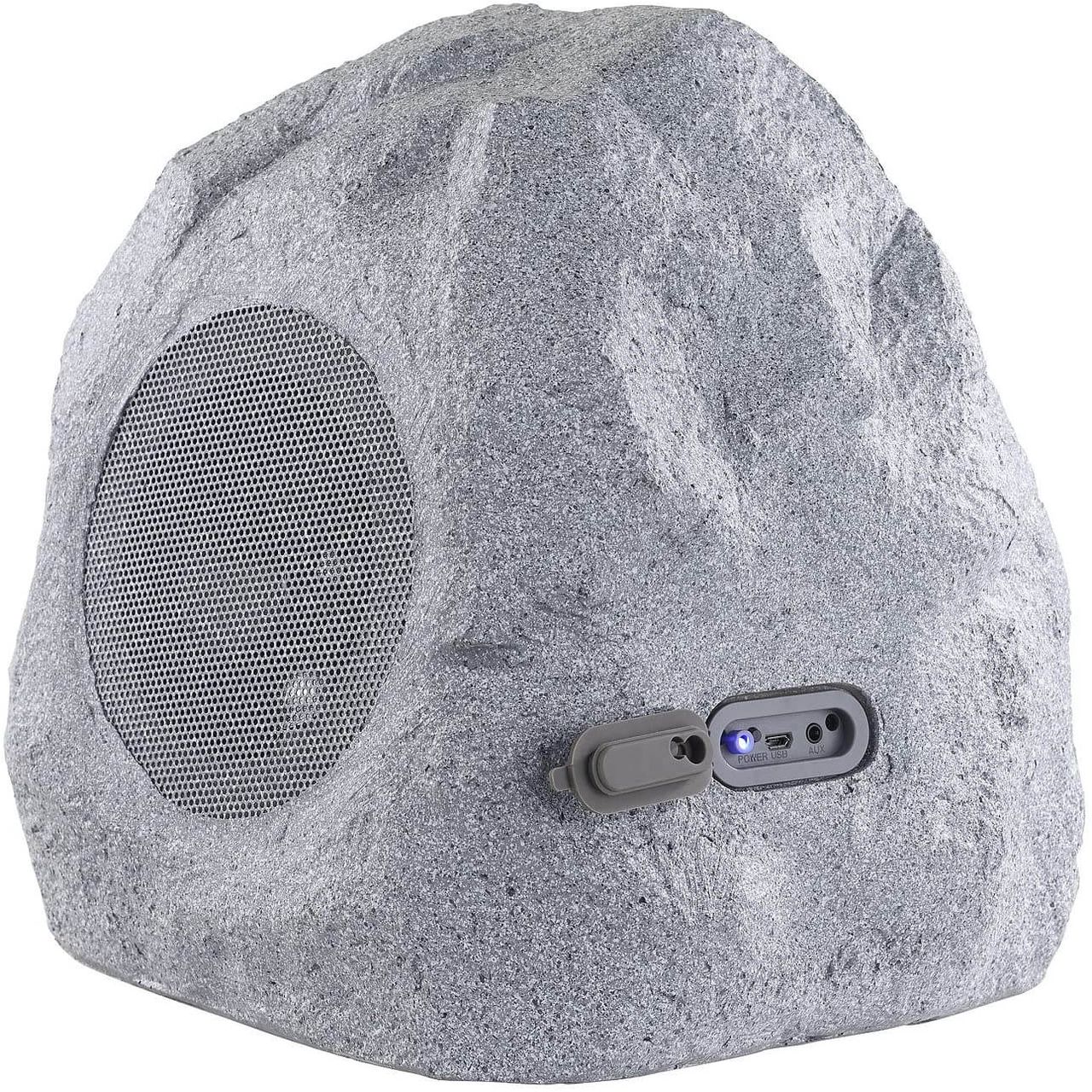 auvisio Gartenlautsprecher MSS-430.rock Garten- und Outdoor-Lautsprecher Stein-Design Bluetooth IPX4 Box