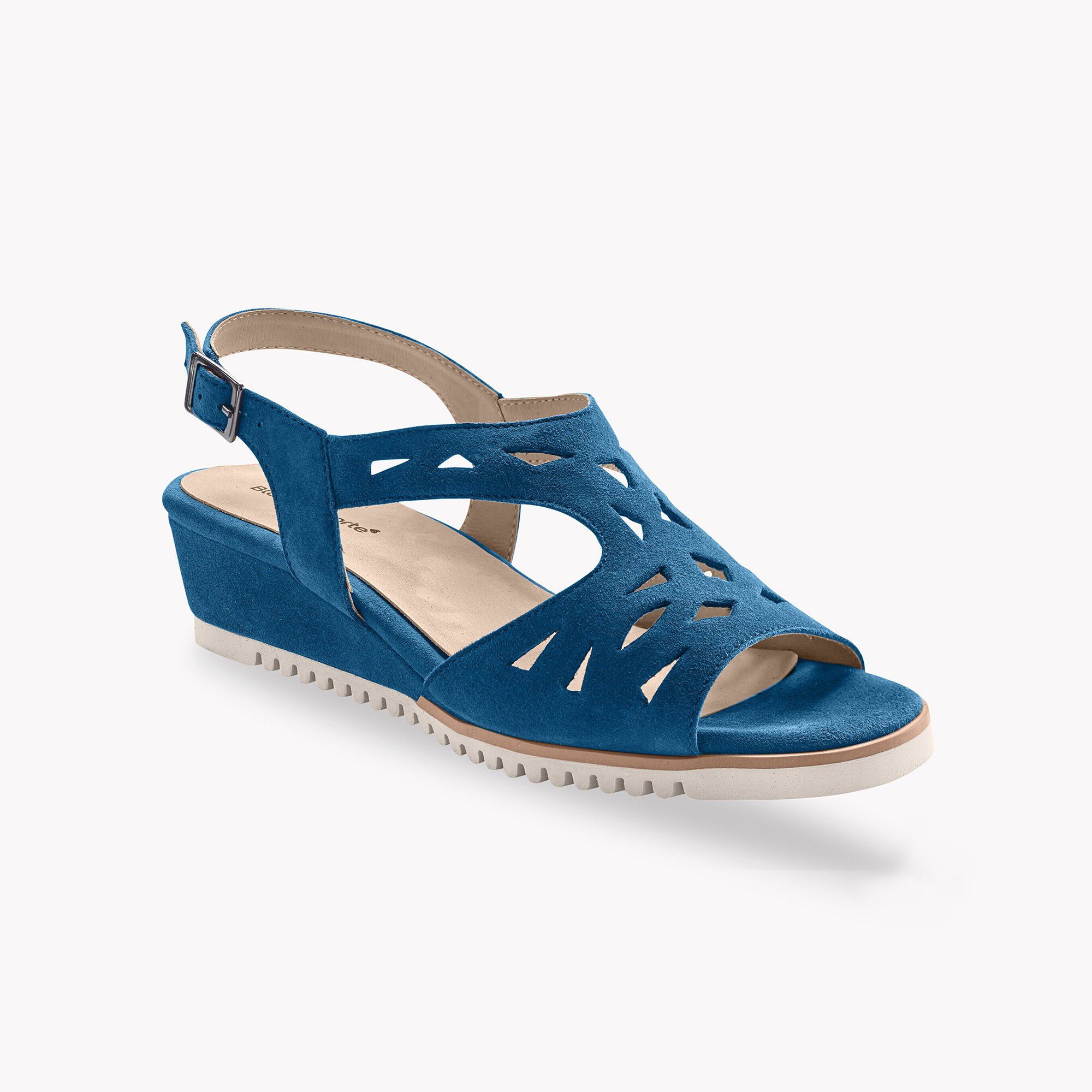 Sandales ajourées en croûte de cuir