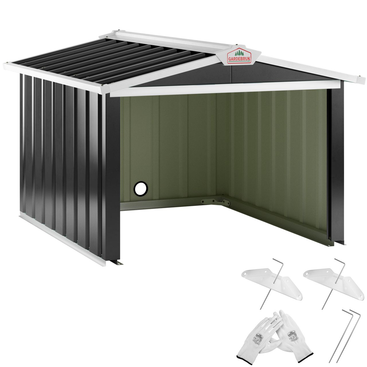 Casaria Gardebruk® Mähroboter Garage Anthrazit Metall 86x100x63cm