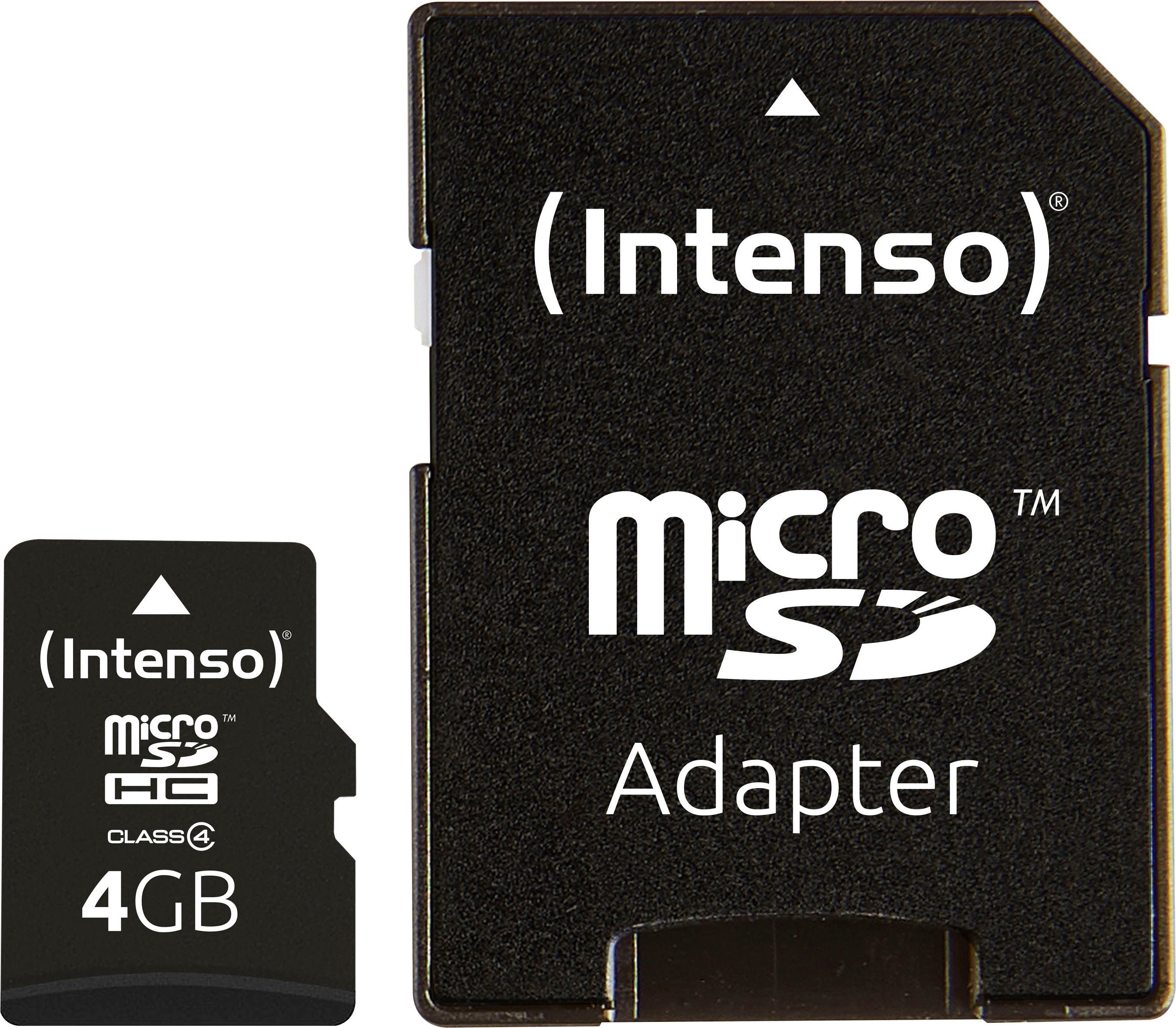 Intenso microSDHC Class 4 + SD-Adapter Speicherkarte (4 GB, Class 4)