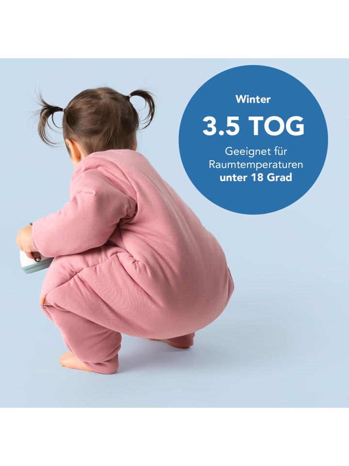 Schlummersack Schlafsack mit Füßen, 3.5 TOG in Rosa günstig kaufen