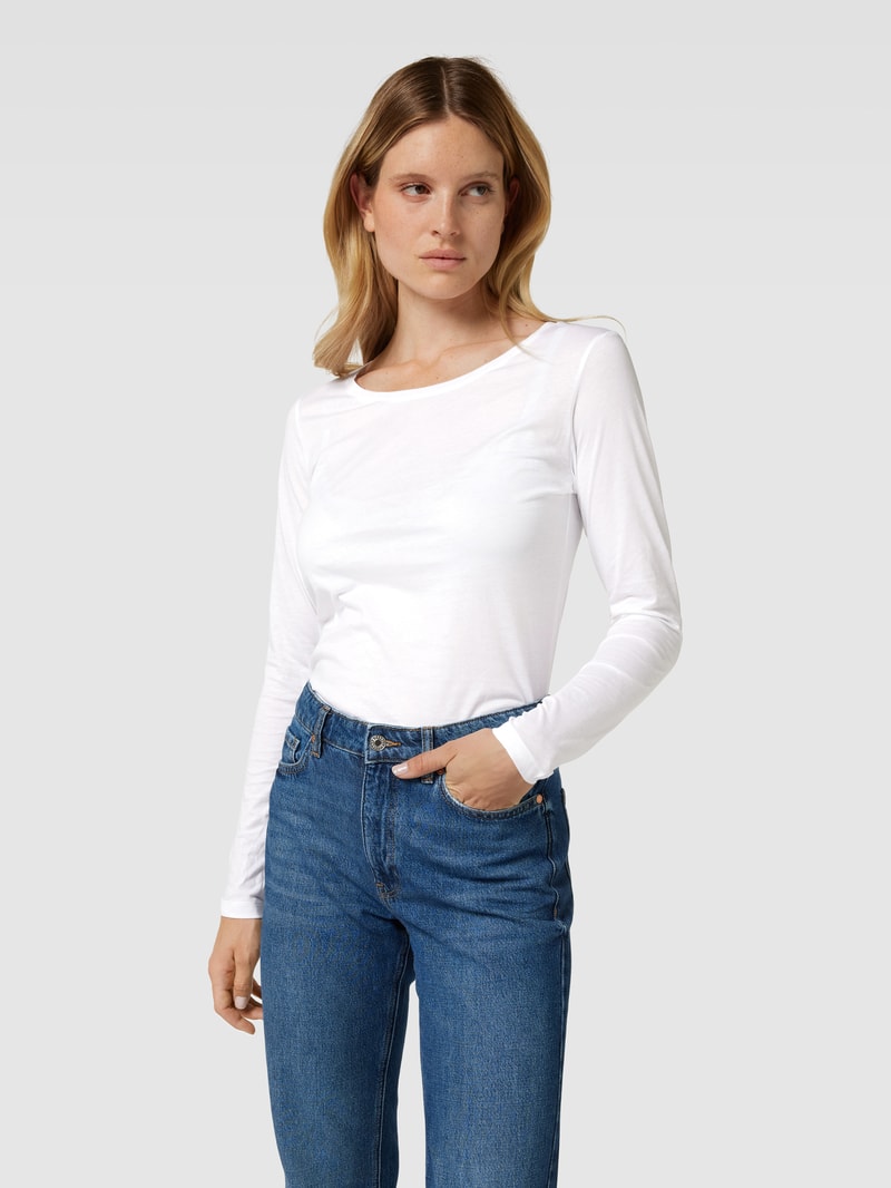 Longsleeve mit Rundhalsausschnitt in weiß