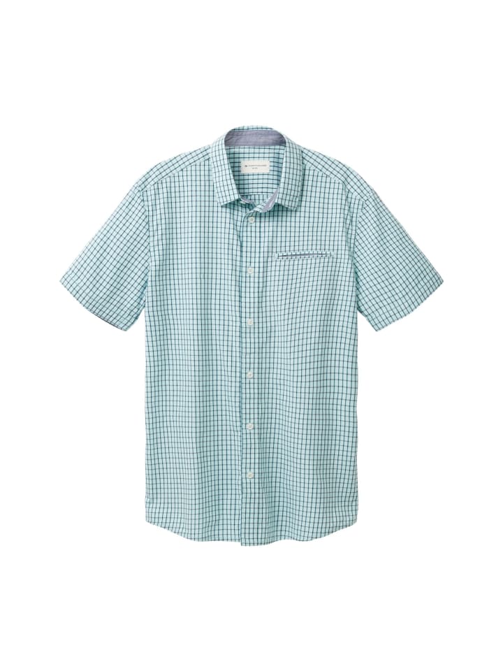 Tom Tailor Hemd in turquoise navy check günstig kaufen XL