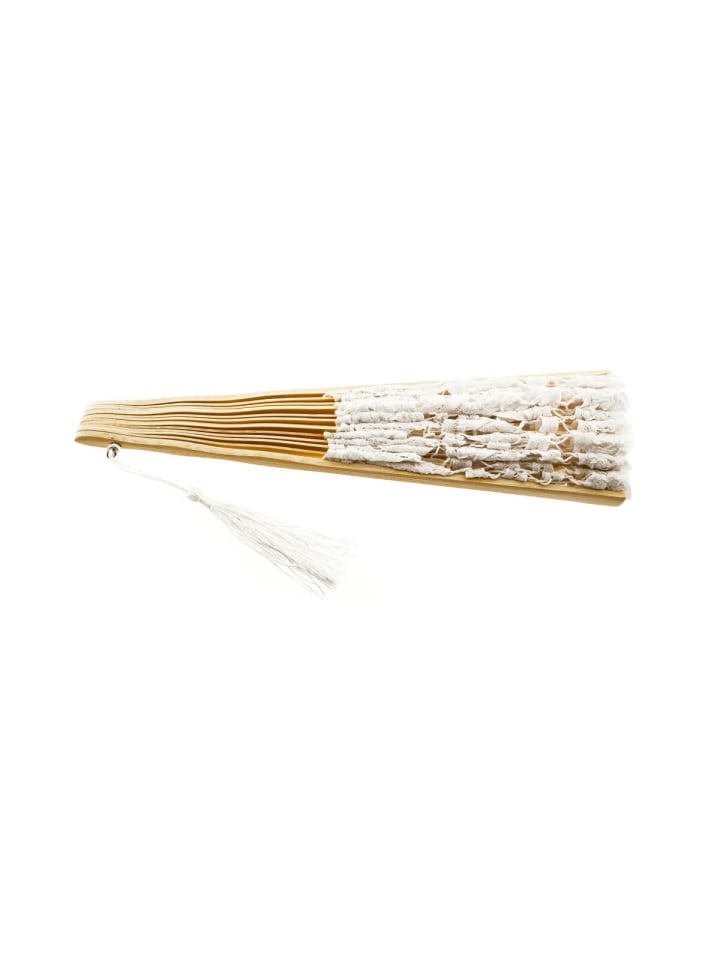 COFI 1453 Handgemachte elegante Fächer mit Spitze für besondere Anlässe in Weiß günstig kaufen onesize