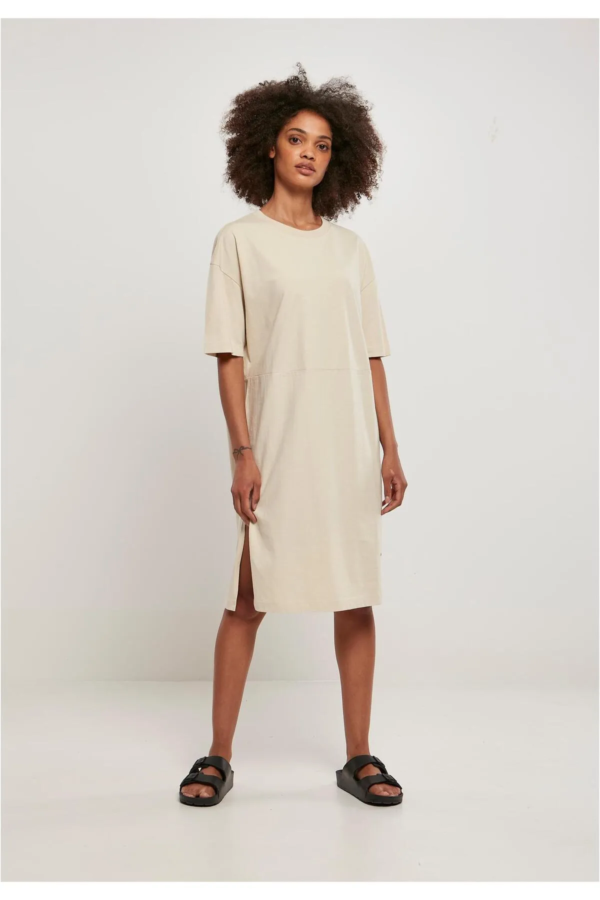 Urban Classics  Damen Damen Bio-Overall-T-Shirt-Kleid mit Schlitz
