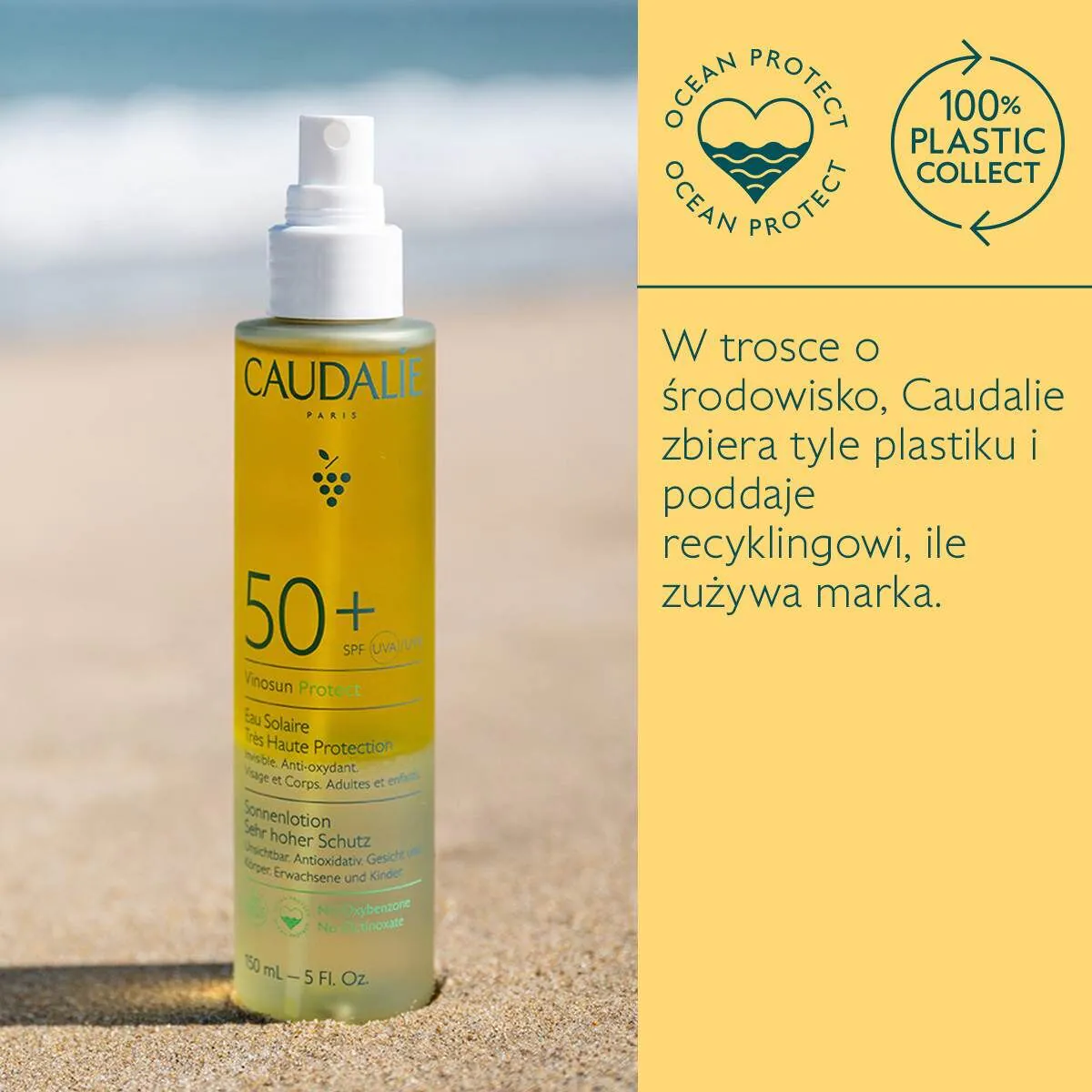 Caudalie Vinosun Protect Solar Water με πολύ υψηλή προστασία SPF50+