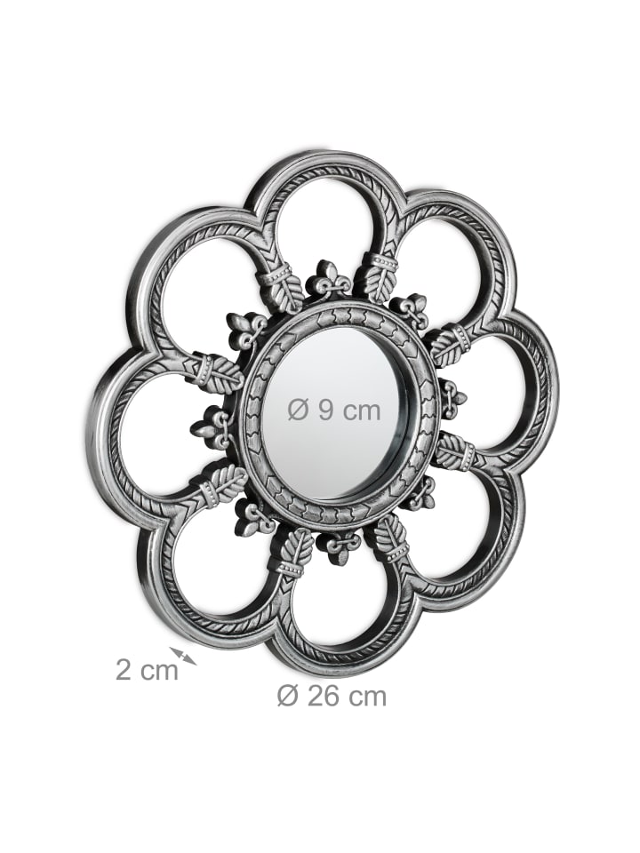 relaxdays 3 x Spiegel in Silber - Ø 26 cm günstig kaufen onesize