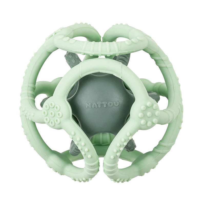 Set de 2 balles en silicone vert menthe Nattou