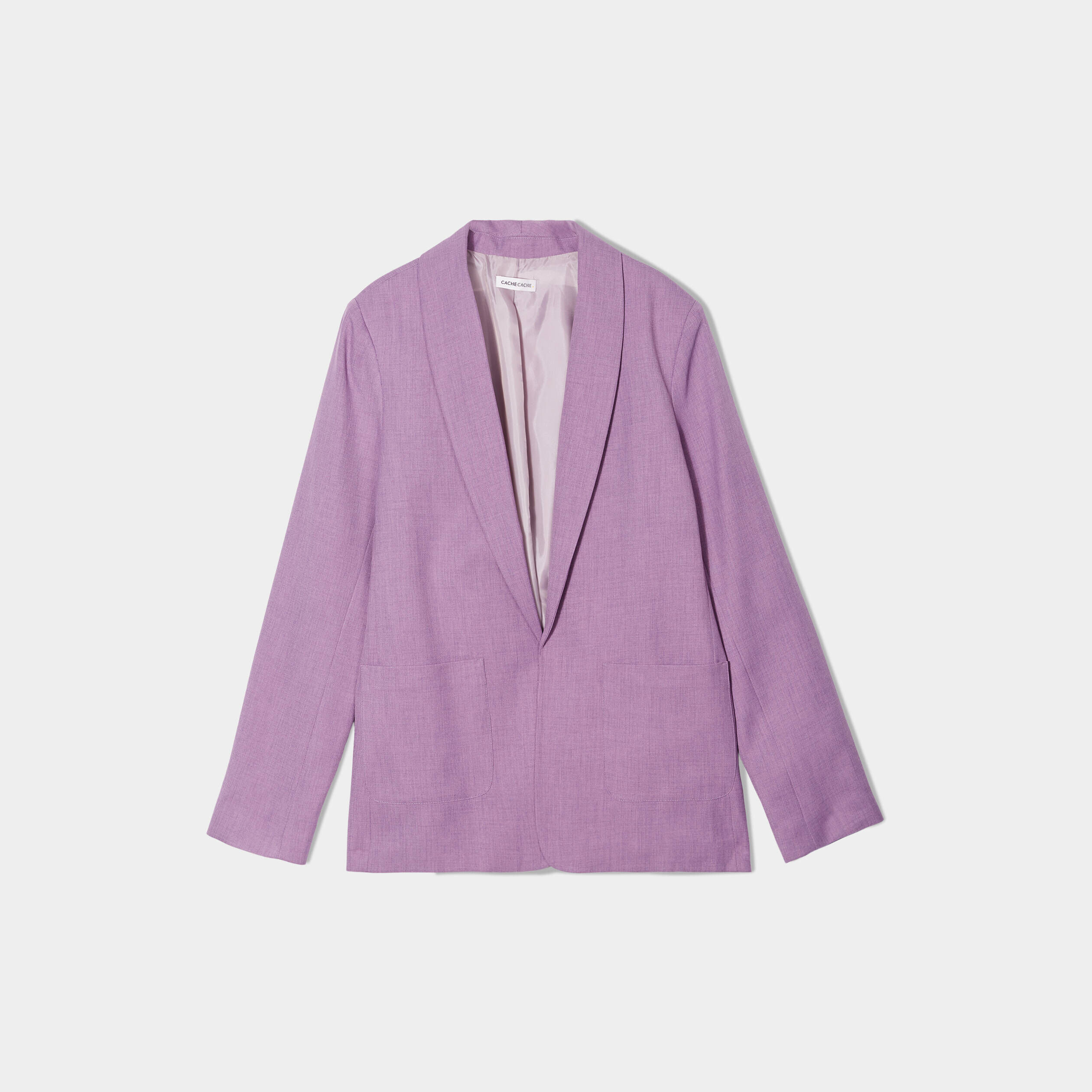 Veste esprit blazer col châle mauve femme | Cache Cache