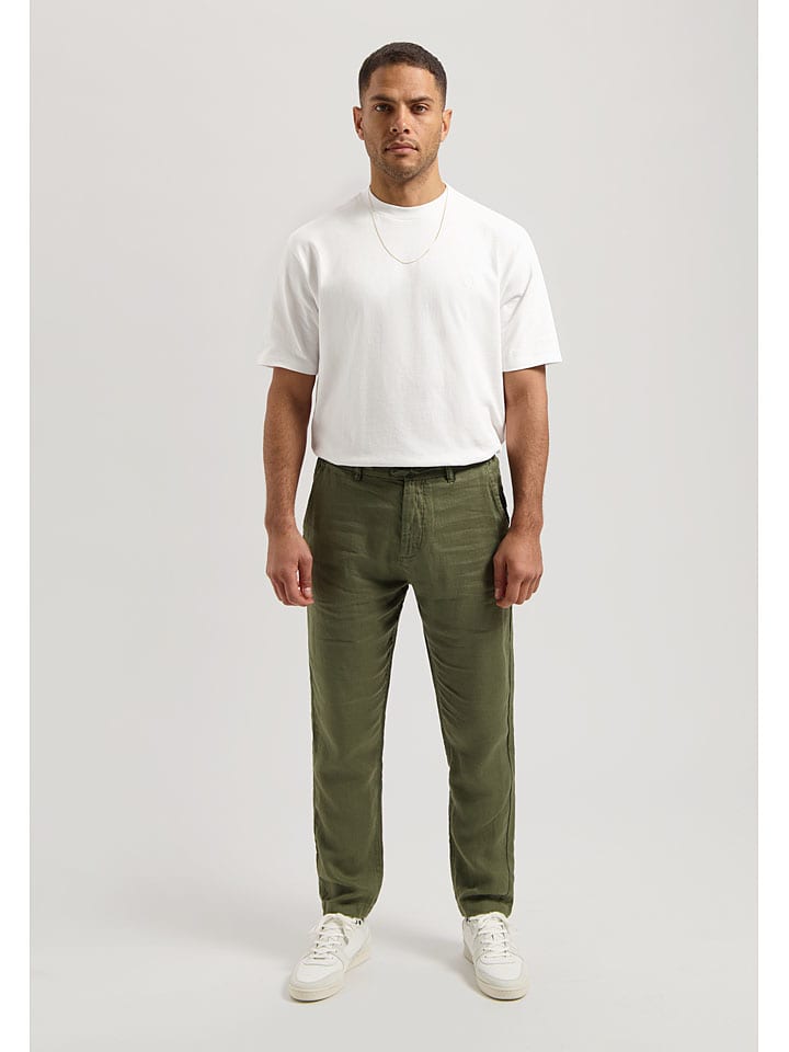 DSTREZZED Leinen-Chino in Khaki günstig kaufen