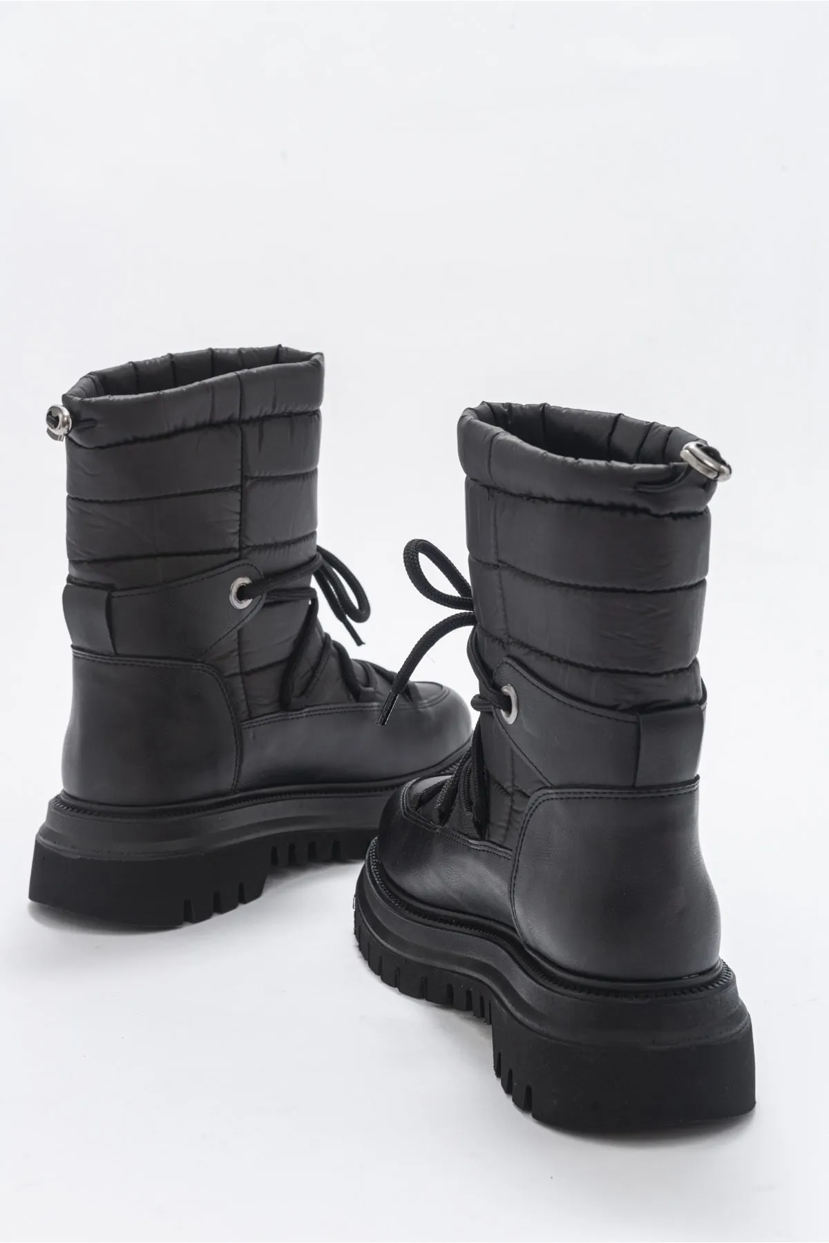 LuviShoes  Weld Black Skin Damen-Schneestiefel