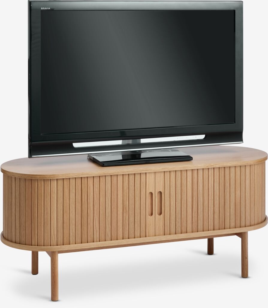 LYNGVIG TV-skap LYNGVIG 120cm 2 sidedører med rulleskodder, naturlig eik