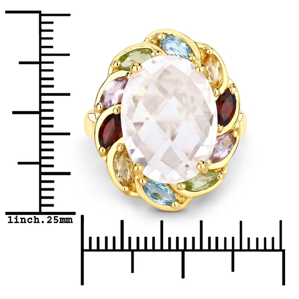 Rafaela Donata Bague Argent sterling Cristal de quartz en Or jaune Bague
