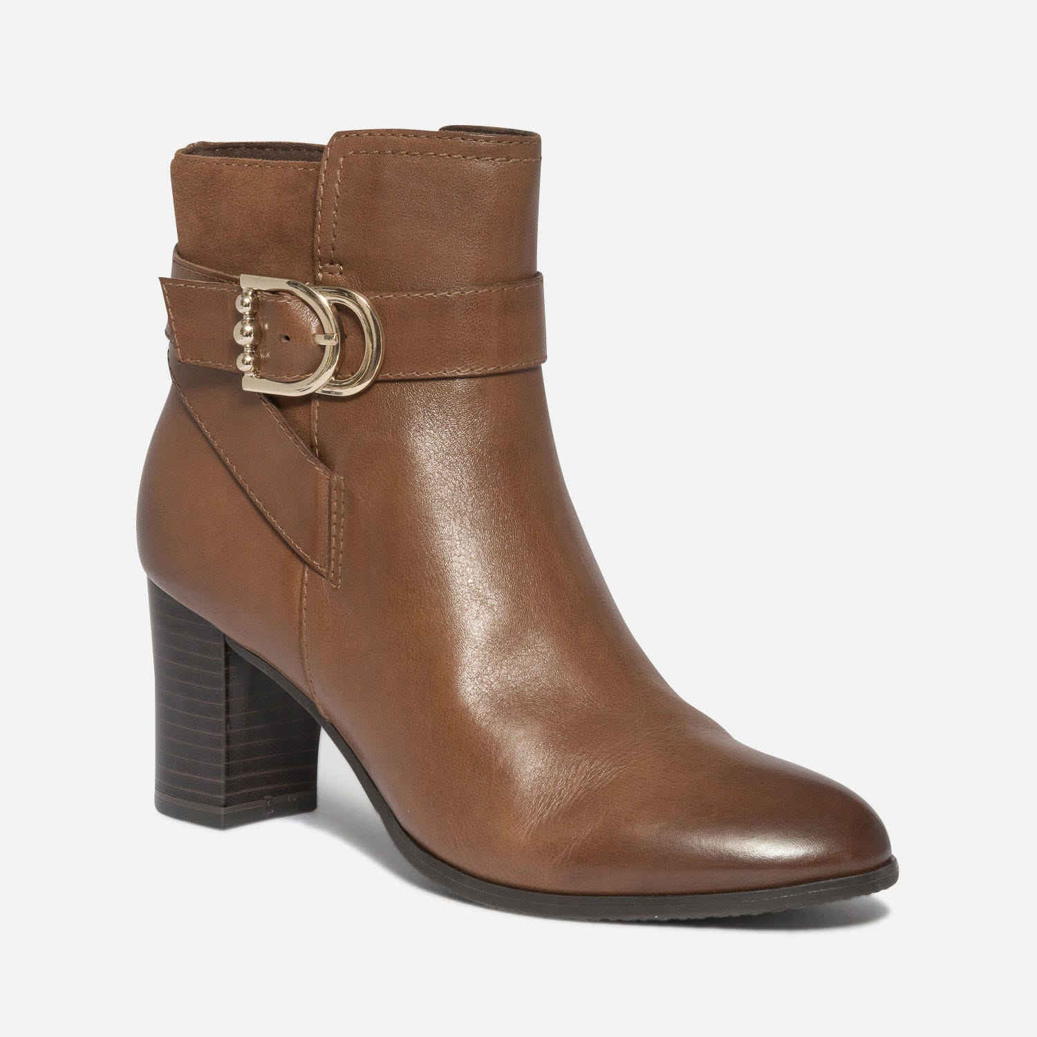 Boots CAPRICE cognac à boucle fantaisie
