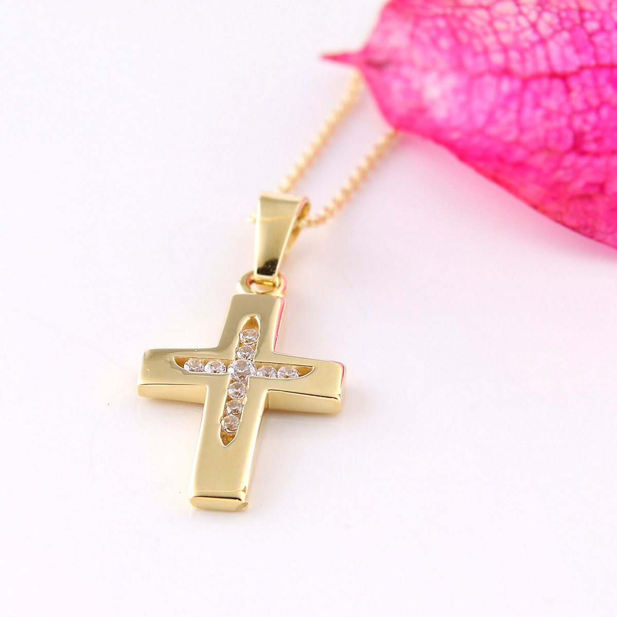 Mädchen-Halskette mit Kreuz Gold 333 / 8K Kinder-Schmuck Halsketten
