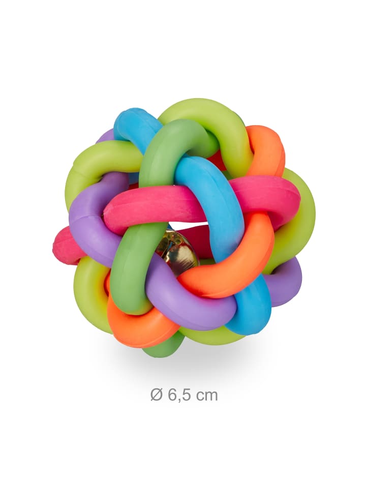 relaxdays 3 x Hundespielzeug-Ball in Bunt - Ø 6,5 cm günstig kaufen onesize