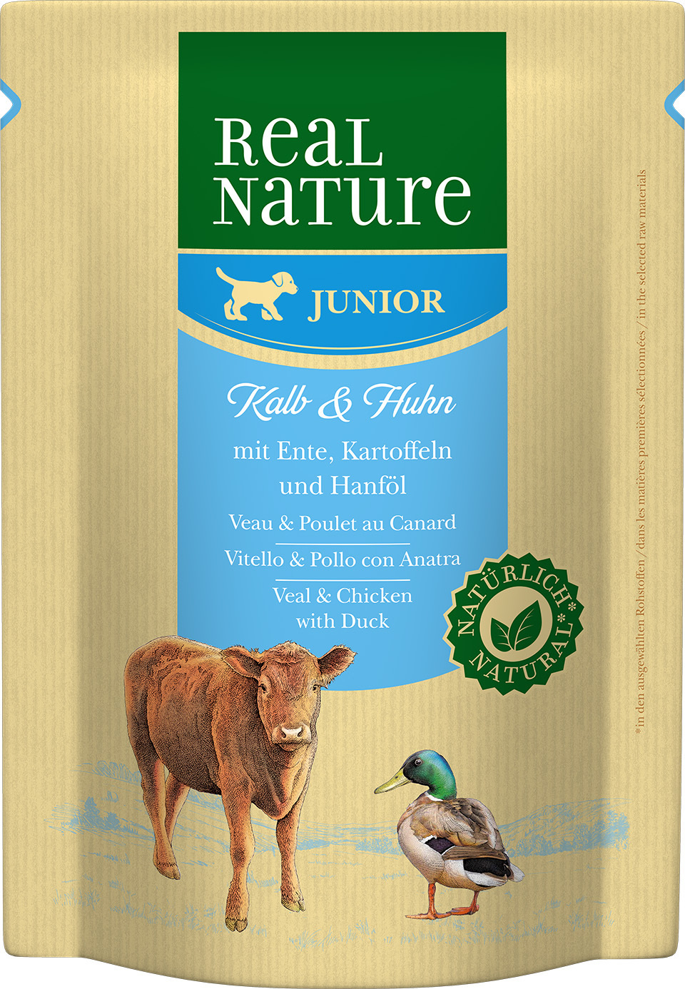 REAL NATURE Hundenassfutter REAL NATURE Junior Pouch 6x300g
