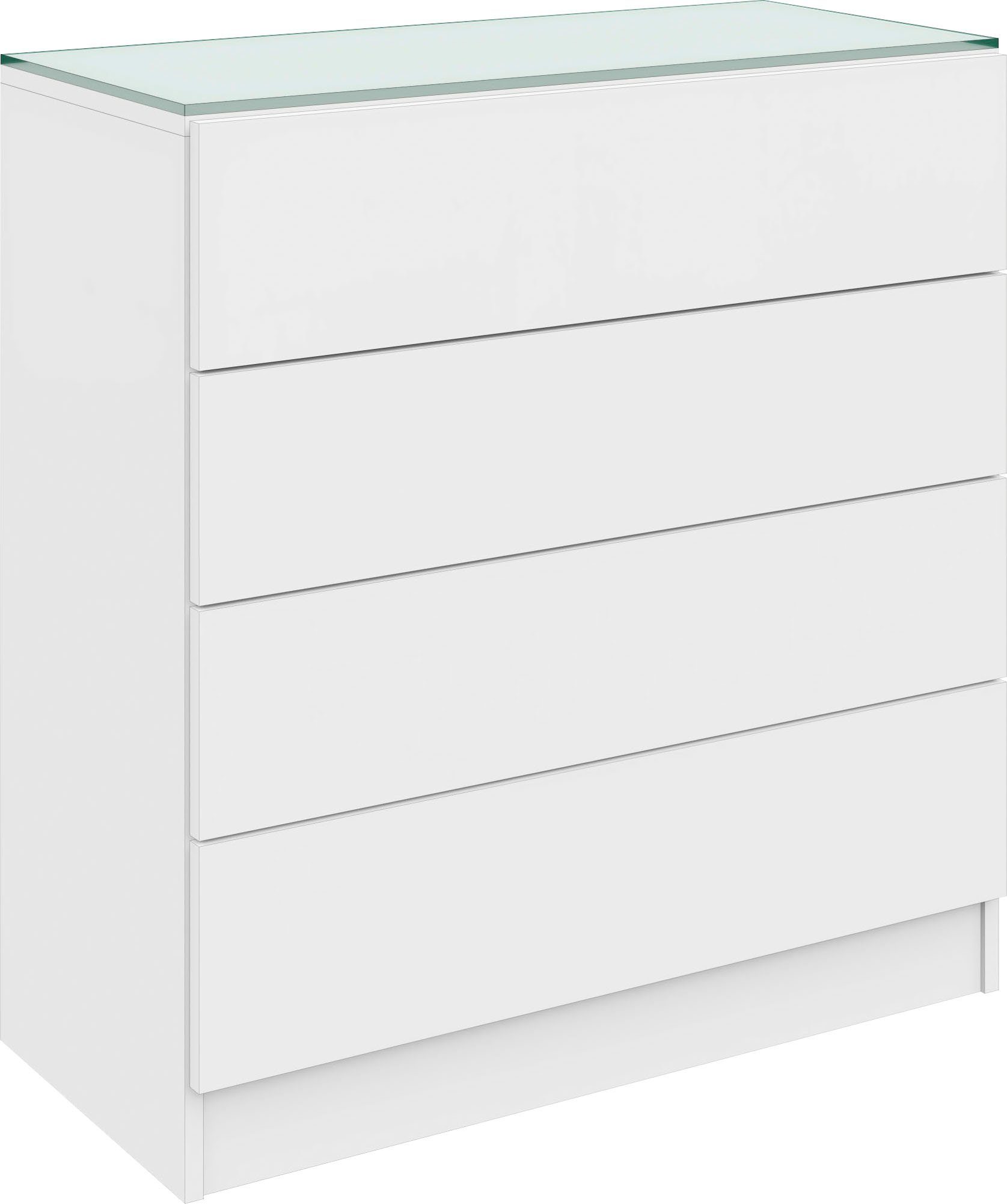 borchardt Möbel Schubkastenkommode Vaasa, Breite 76 cm, Glasoberboden