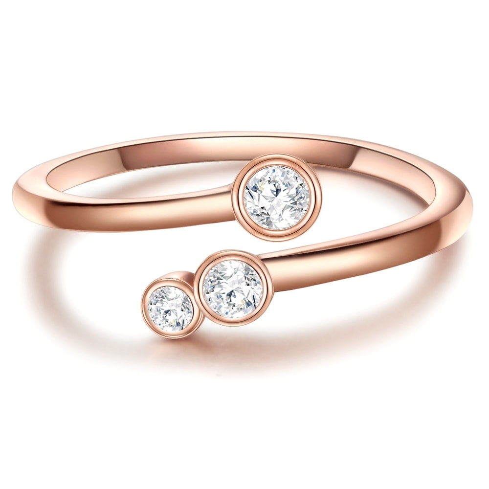 Glanzstücke München Bague en argent Argent sterling Oxyde de zirconium (CZ) en Or rose Bague
