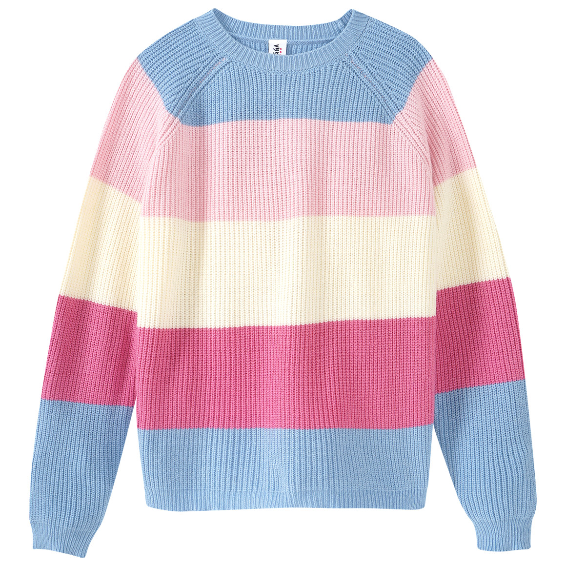 Mädchen Strickpullover mit Farbteilern