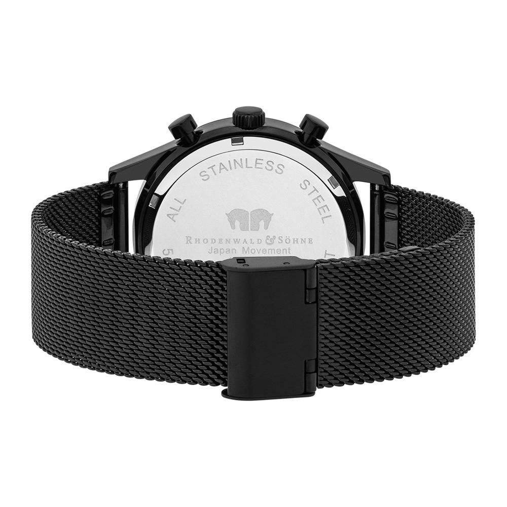 Rhodenwald & Söhne Chronographe Goodwill en Acier inoxydable en Noir Montre