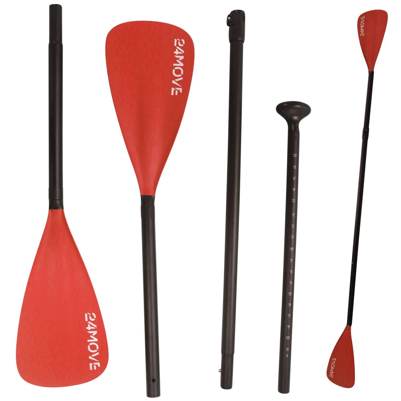 TroniTechnik 24MOVE® Paddel Doppelpaddel 2 in 1 Teleskoppaddel Stechpaddel SUP,Kajak,Aluminium 230cm,schwarz