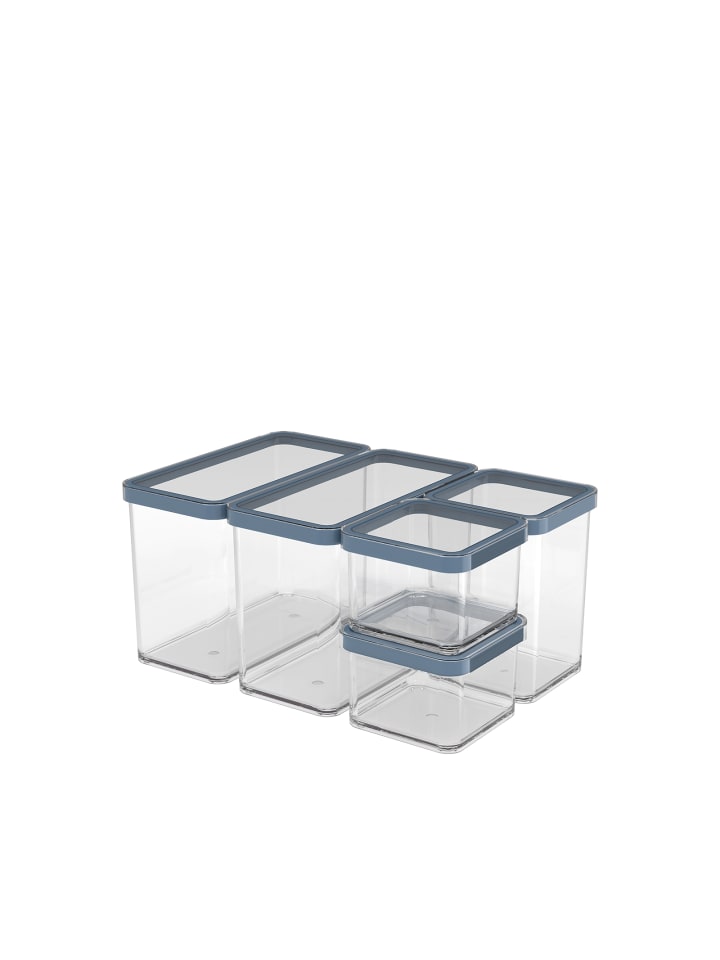 Rotho Loft 5er-Set Vorratsbehälter mit Deckel, Kunststoff  in Horizontblau günstig kaufen onesize