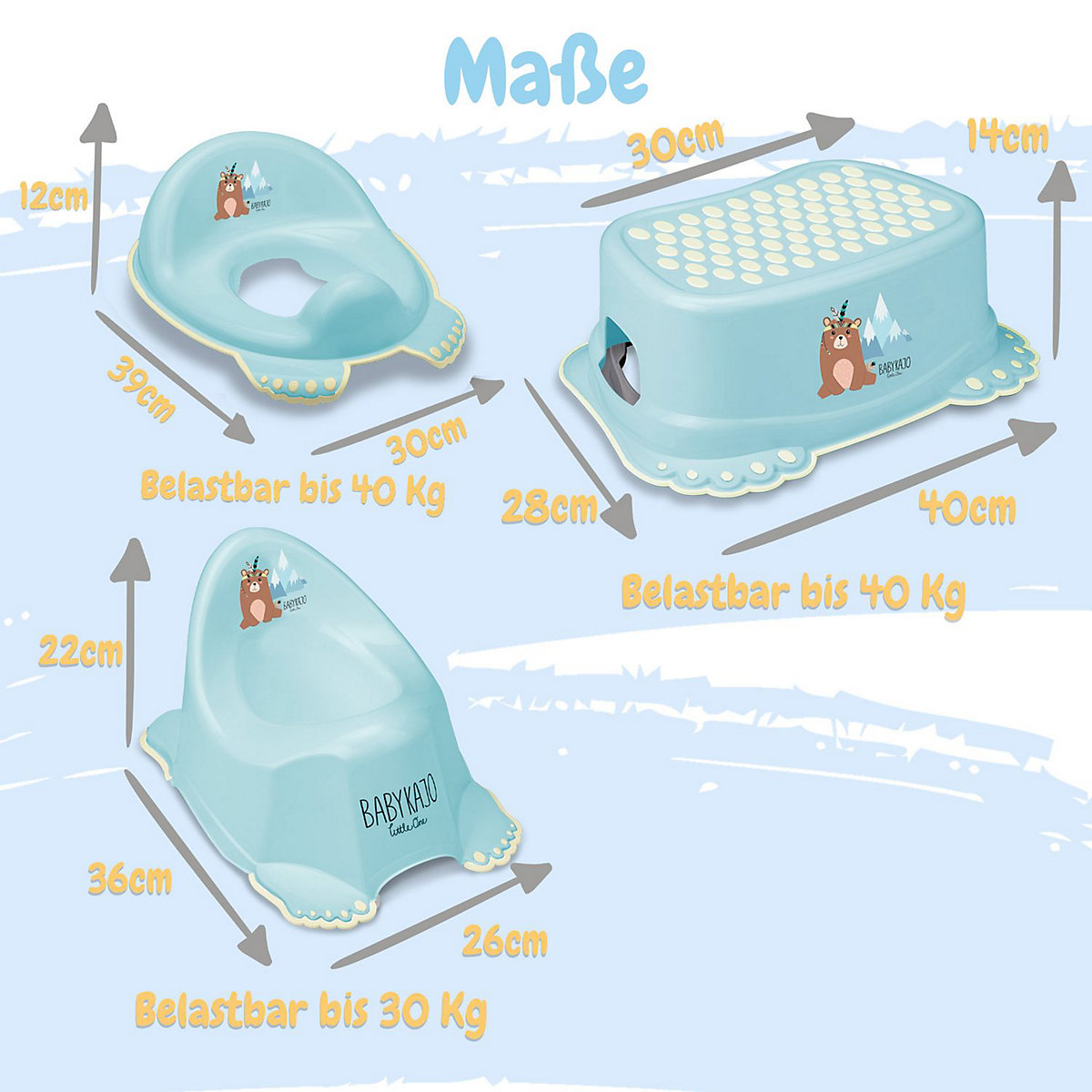 Baby Badewanne 7 Set - Baby Wanne, Badesitz, Ständer, Abfluss, Töpfchen, Hocker, Toilettentrainer.