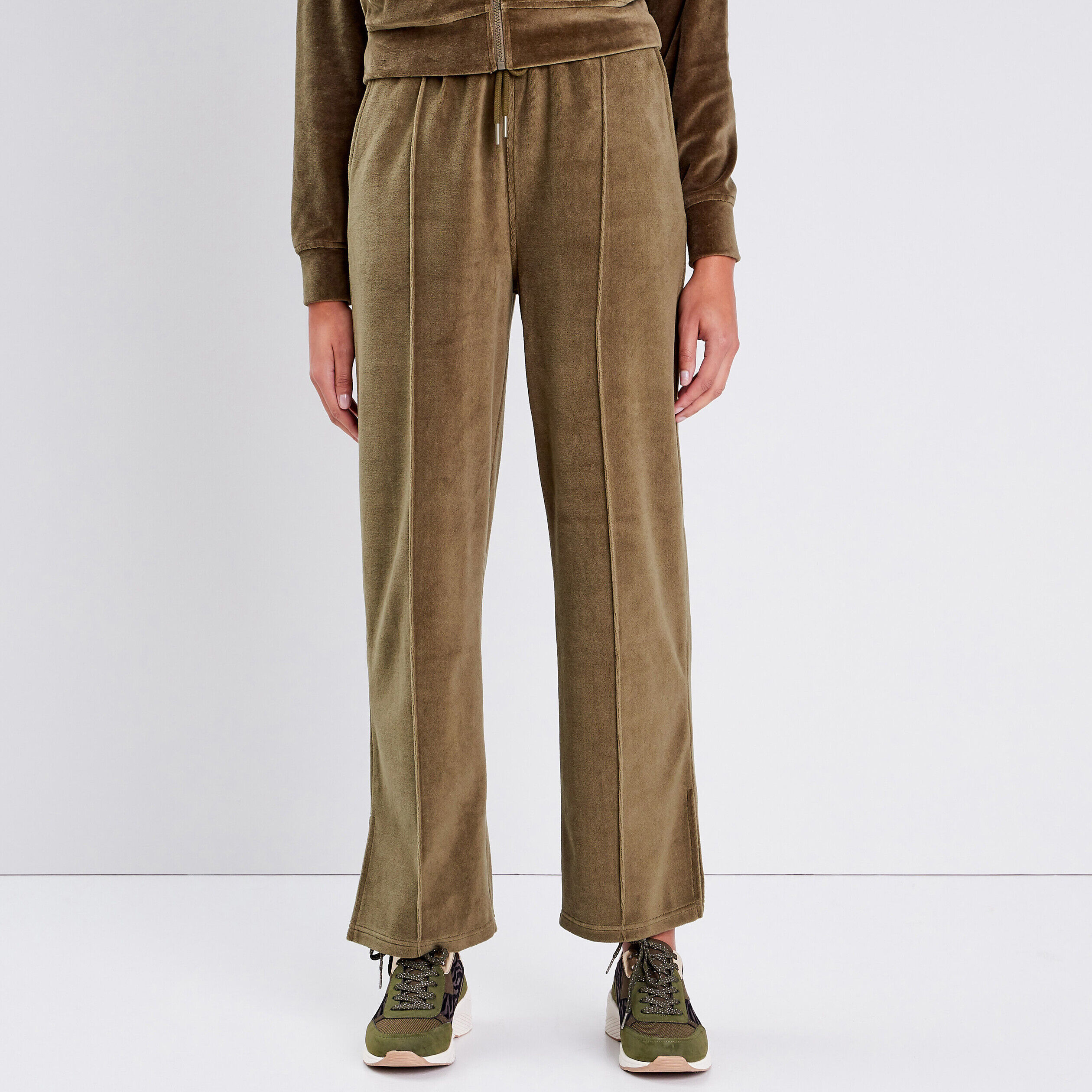 Pantalon jogging droit vert kaki femme | Cache Cache