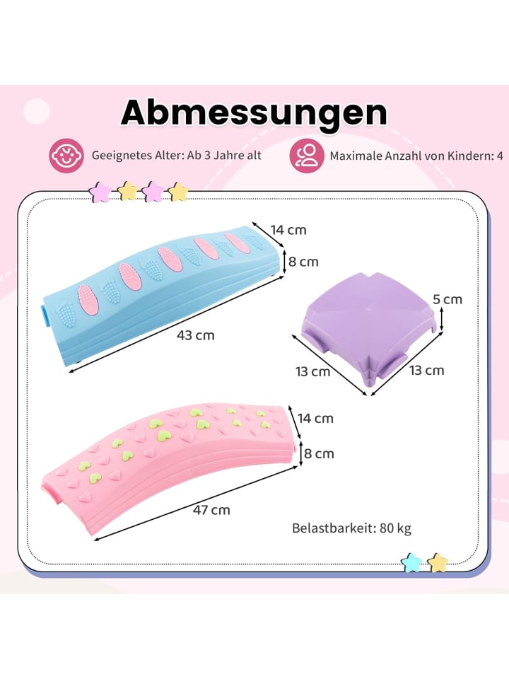 COSTWAY Balancierbalken 20 stk. Set in Rosa günstig kaufen onesize