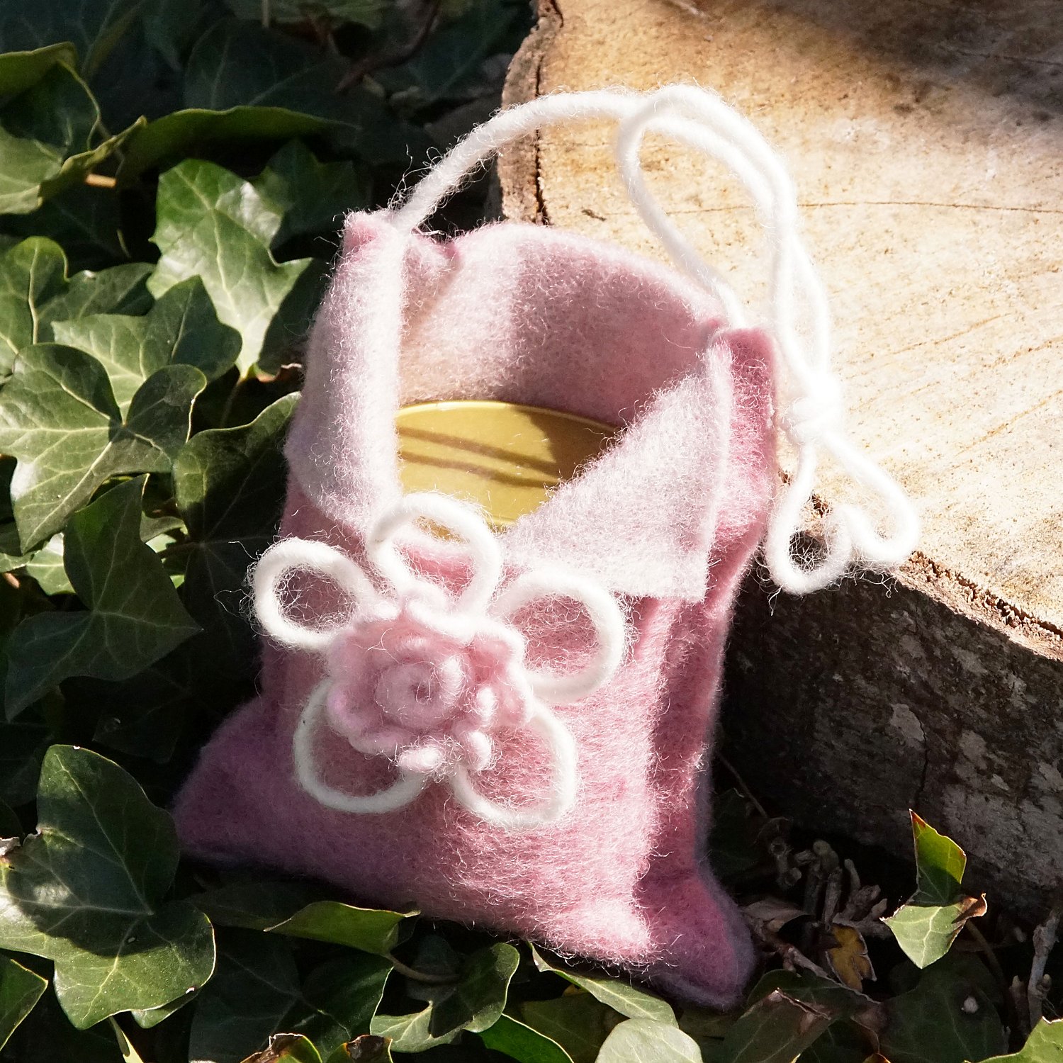 Wollband, zweifarbig, grau-weiß, 15 cm, 1 m