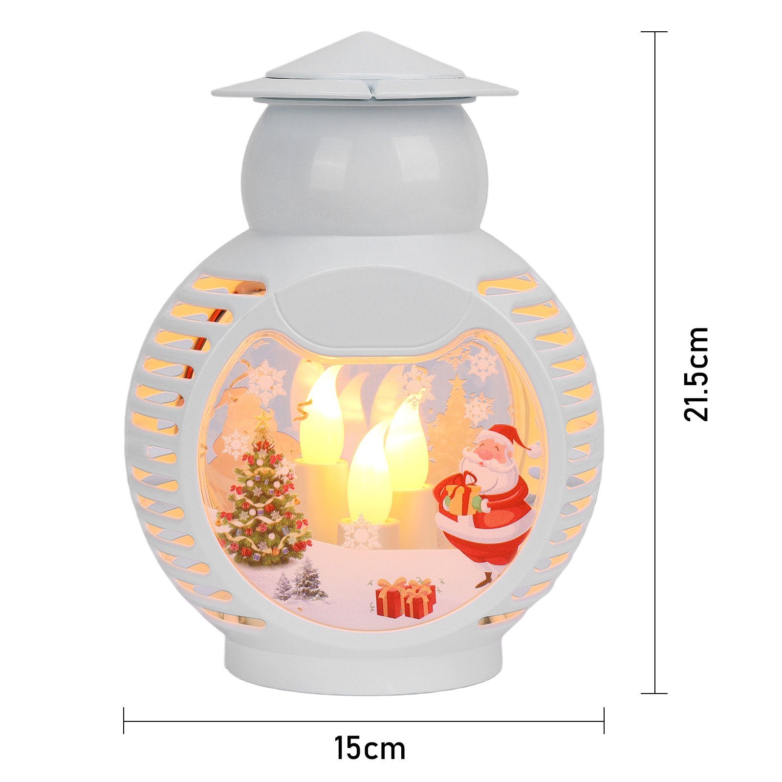 Rosnek LED Laterne Schneekugel Laterne, USB/Batterie, Projektor Licht für Weihnachten, Plastik