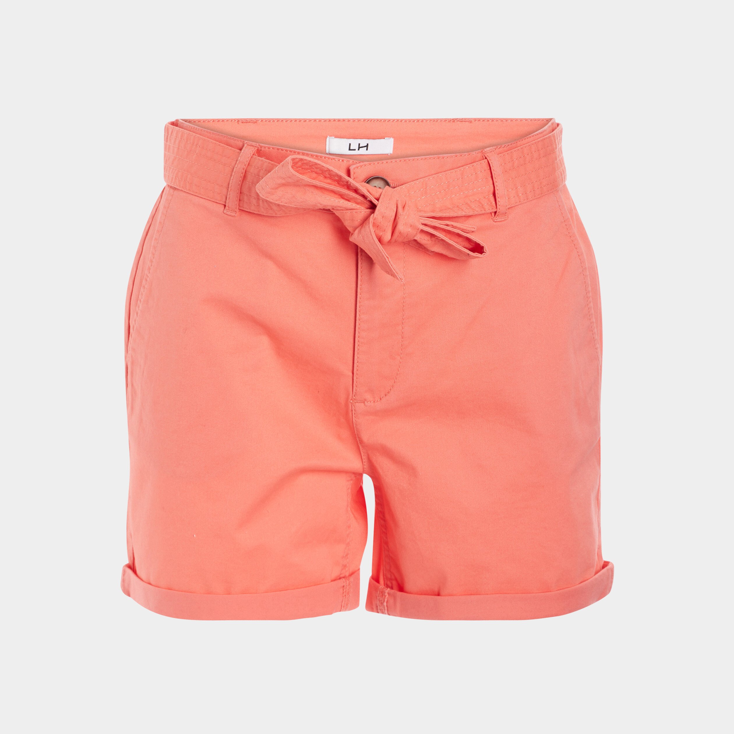 Short chino ceinturé rose corail femme | La Halle