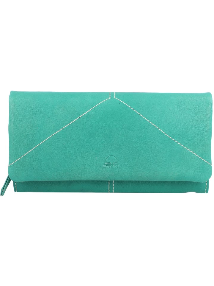 Greenburry Tumble Nappa Geldbörse Leder 19 cm in aqua green günstig kaufen onesize