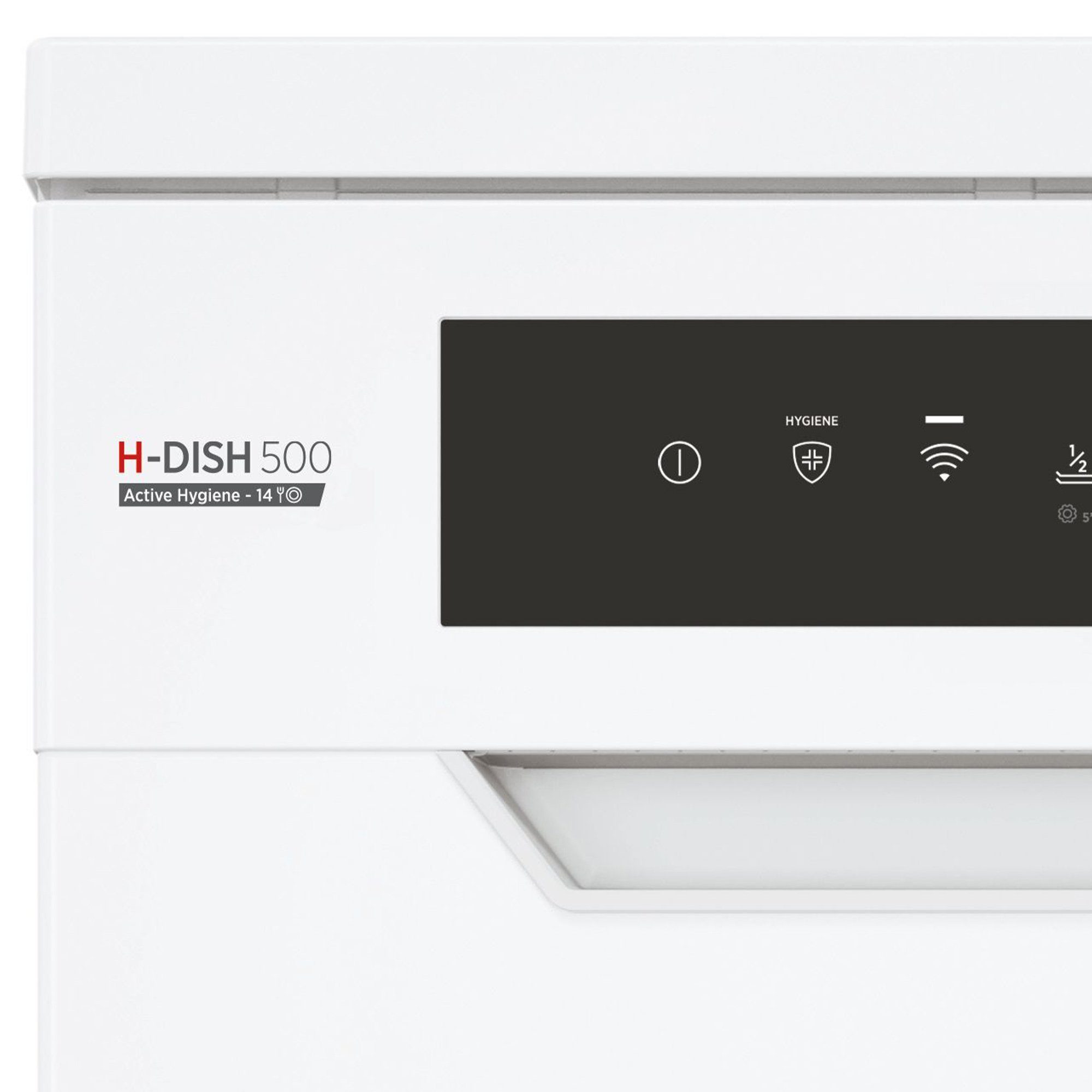Hoover Standgeschirrspüler, HF 4C6F0PW, 9,50 l, 14 Maßgedecke, 14 Maßgestecke, WiFi + Bluetooth hOn App, Aquastoppschlauch