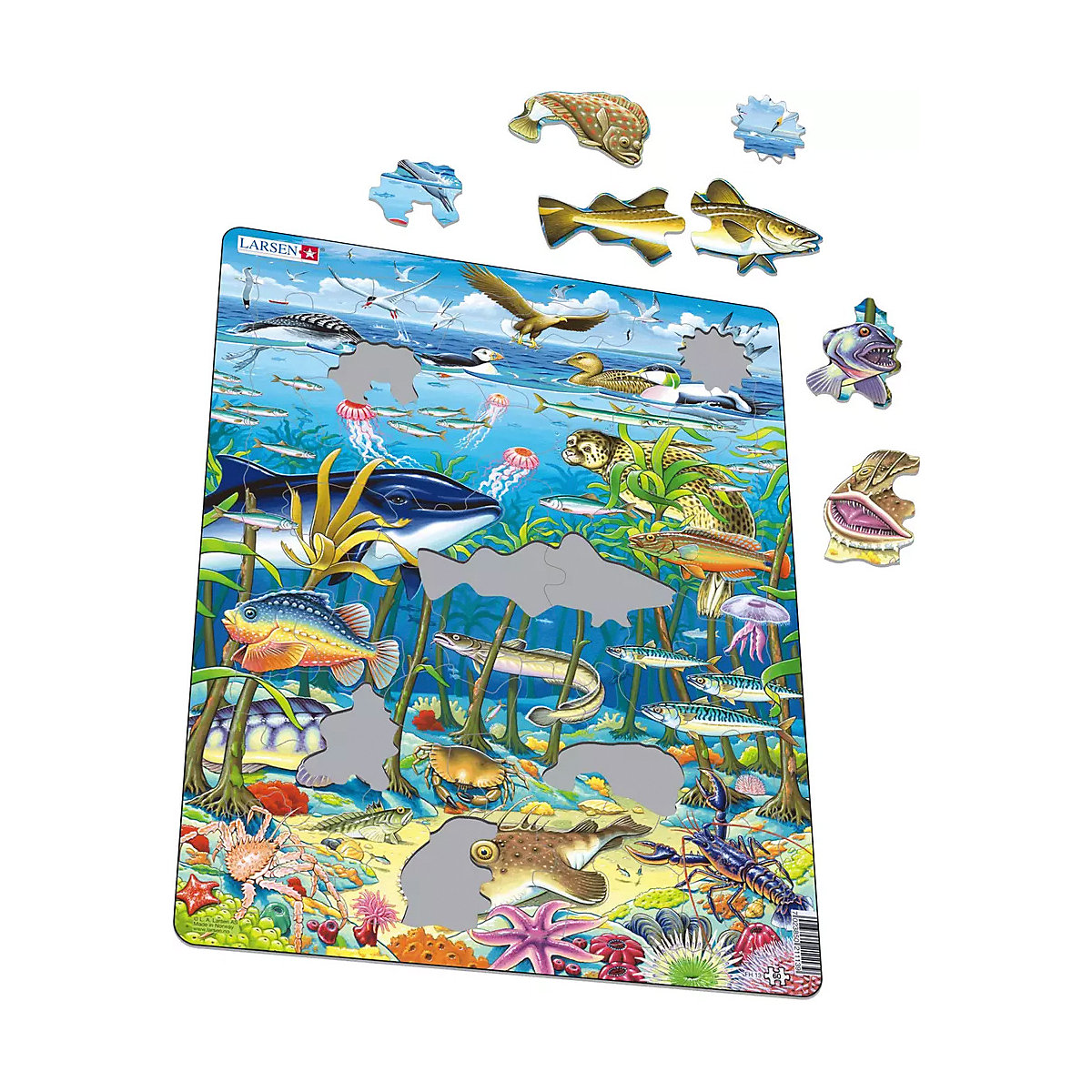 Rahmen-Puzzle, 60 Teile, 36x28 cm, Meeresleben