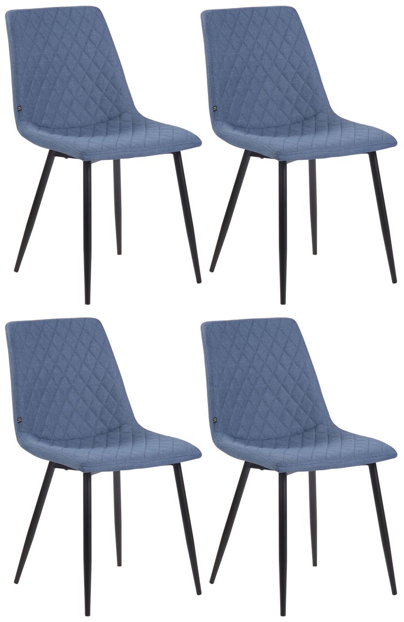 CLP 4er Set Esszimmerstühle Telde Stoff, blau