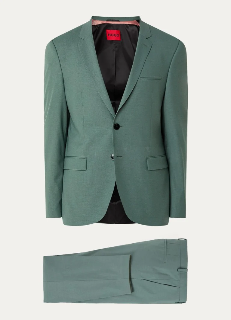 HUGO BOSS Arti/Hesten232X dopasowany dwuczęściowy garnitur z mieszanki wełny.