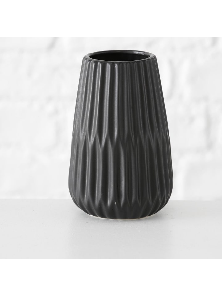 Boltze Vase LINE Schwarz Keramik 15 cm günstig kaufen onesize