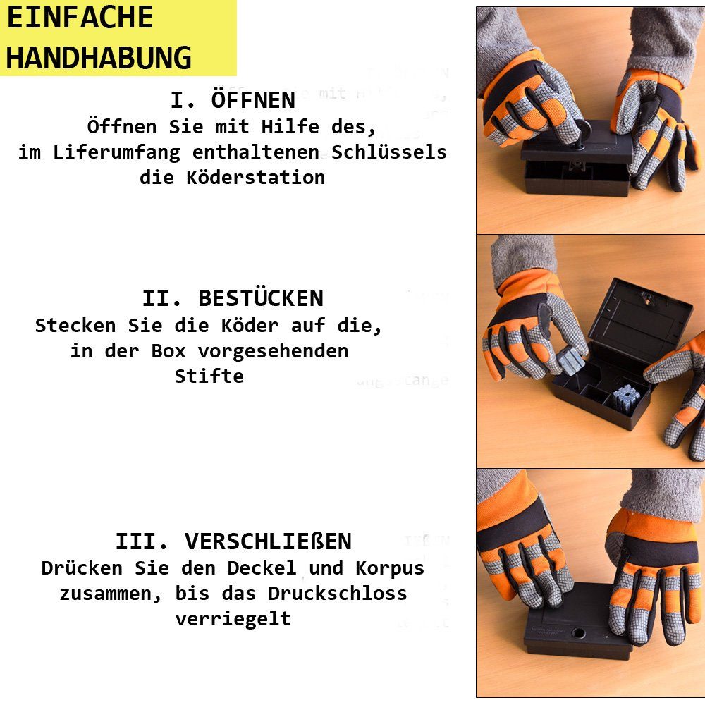 Petigi Köderbox 5x Mäuseköderbox Köderbox Köderstation Mäuseköder Maus Mäusefalle