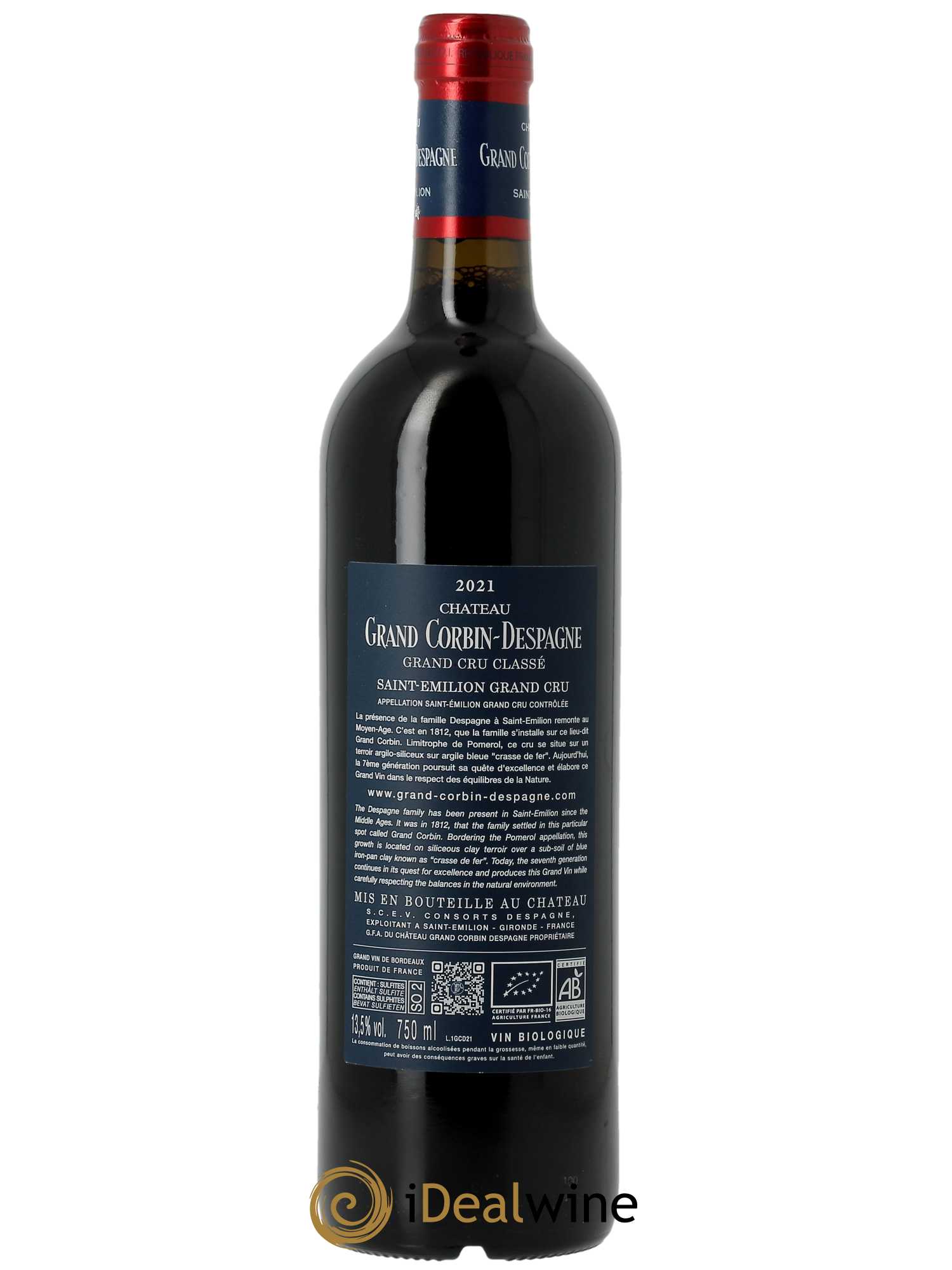 Château Grand Corbin Despagne Grand Cru Classé  2021 - Lot de 1 Bouteille