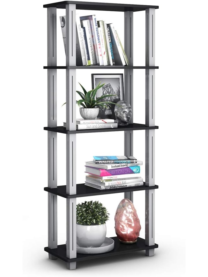 COSTWAY Bücherregal mit 5 Ebenen in Schwarz günstig kaufen 60 cm