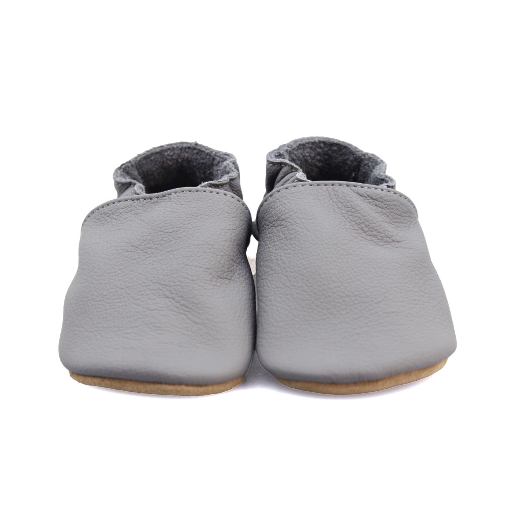 baBice Plain Dark Grey dunkelgraue Krabbelschuhe