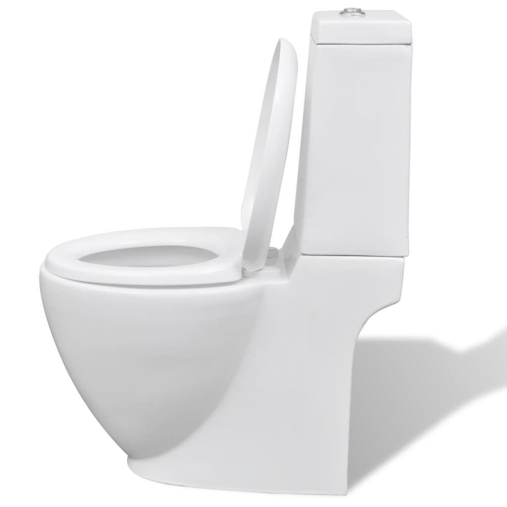vidaXL Tiefspül-WC Toiletten Bidet Set Weiß Keramik Toilette Set Badezimmer
