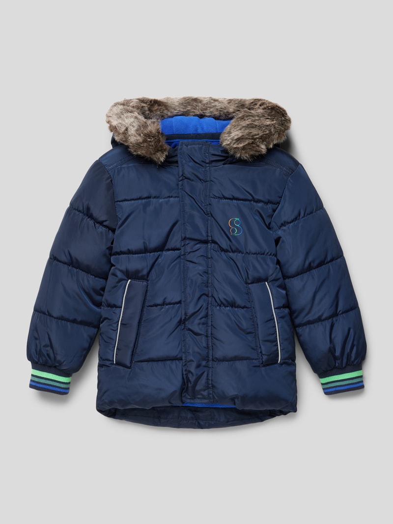 Parka mit Kapuze in marineblau