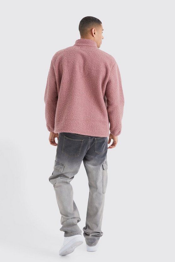 Oversize Sweatshirt mit 1/4 Reißverschluss und Bouclee-Applikation