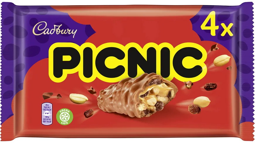 CADBURY PICNIC SCHOKOLADEN RIEGEL 152 g