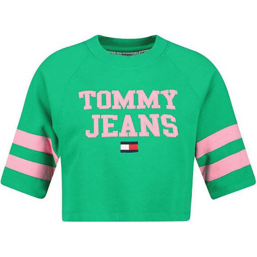 TOMMY-JEANS Damen Sweatshirt Kurzarm