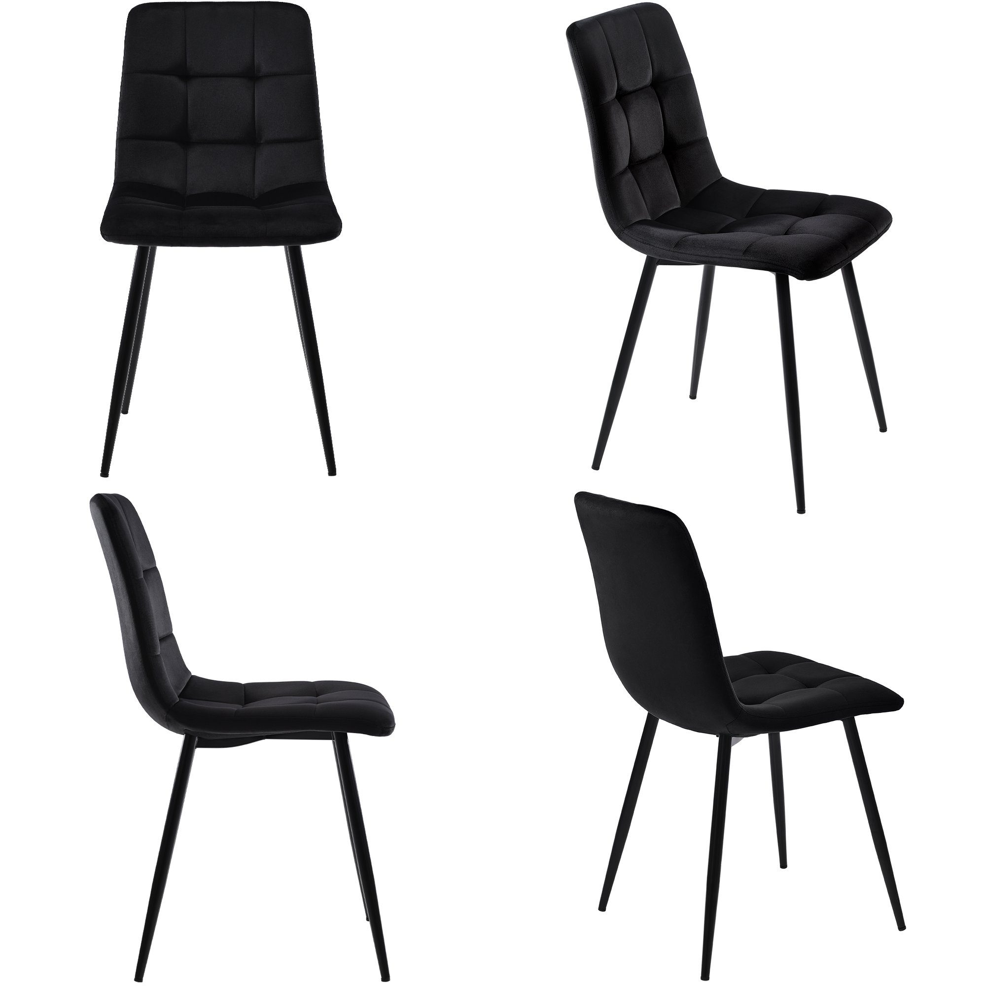 Flieks Essgruppe, (5-tlg), Esstisch mit 4 Stühlen Set Esszimmer Sitzgruppe, Metallbeine