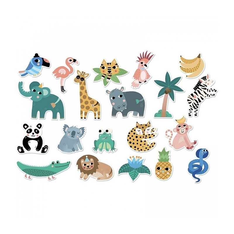 Coffrets de 20 magnets jungle Michelle Carlslund, Vilac